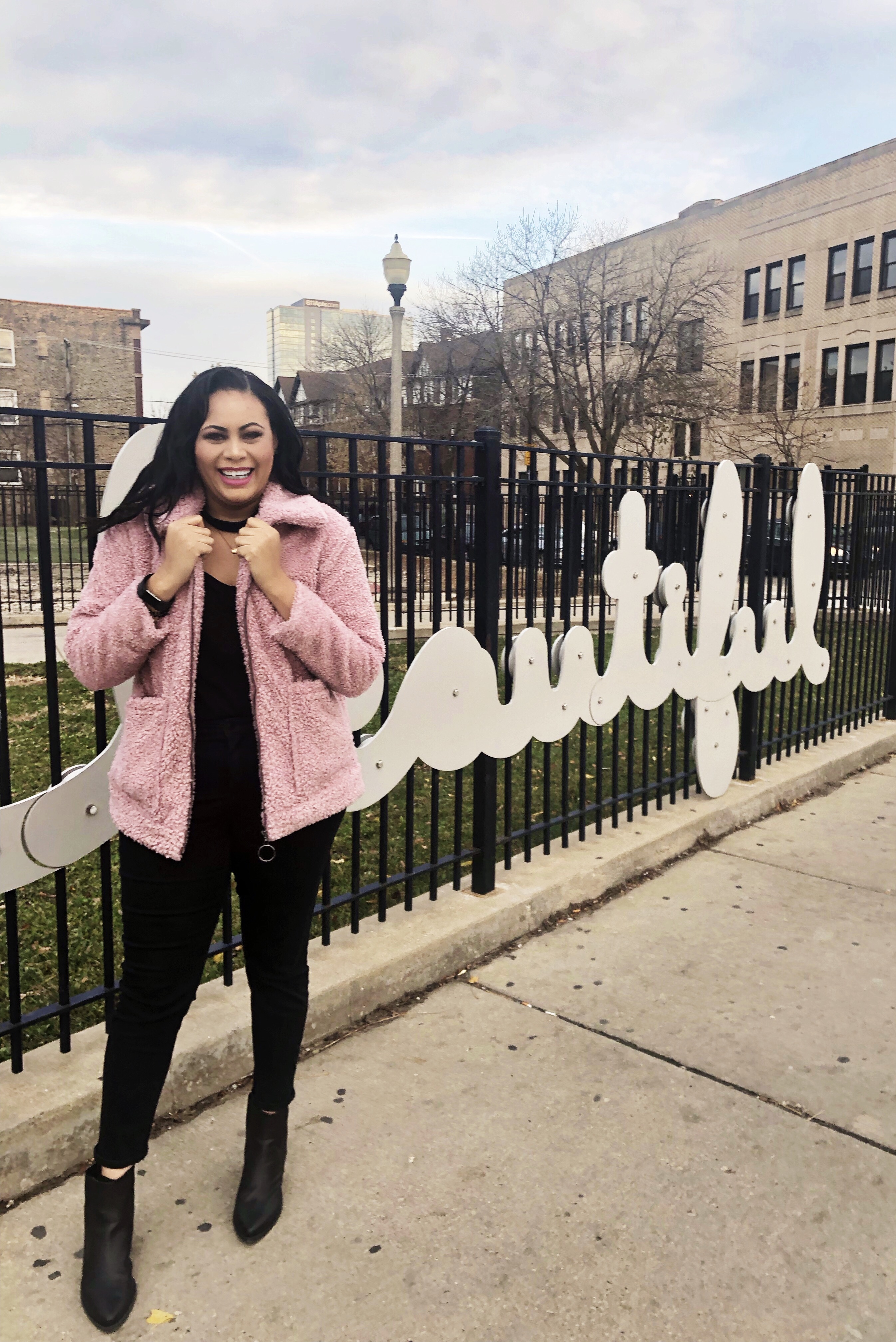 pink teddy coat